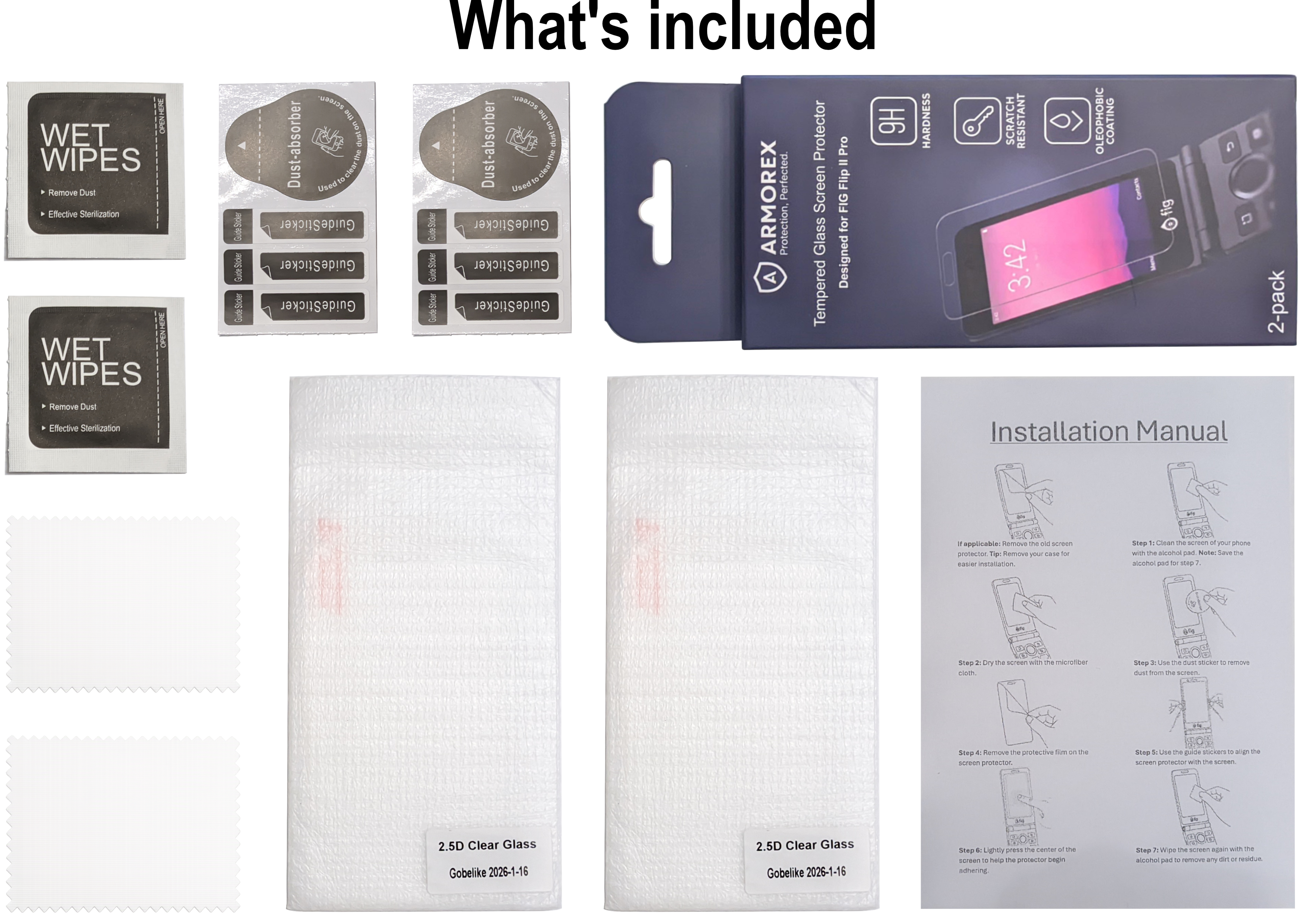 Clear Screen Protector - Fig Flip II Pro - 2 Pack 3